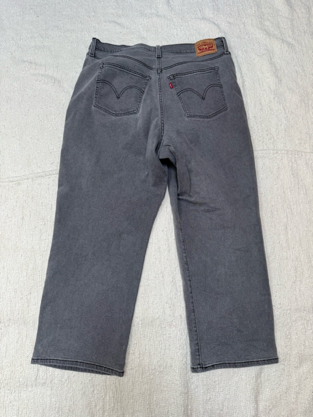 $98 Levi’s Ribcage Straight Leg Ankle Jeans Grey Size 16W - Picture 11 of 13